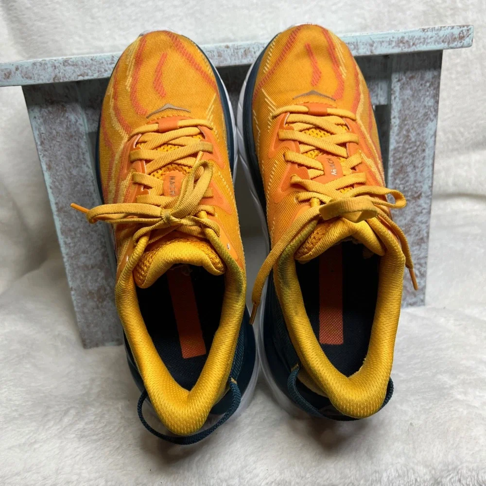 Hoka Mach Supersonic Women Running Shoes Orange Yellow Blue Size 6B‎ - Picture 3 of 6
